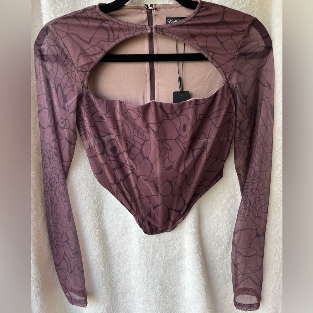 BNWT FASHION NOVA | WOMEN’S CORSET LONG SLEEVE TOP | SIZE XS